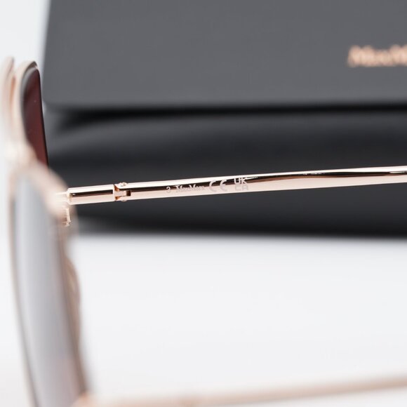 Max Mara Elsa MM0006 28F Geometric Sunglasses - Shiny Rose Gold/Brown Gradient main image 6